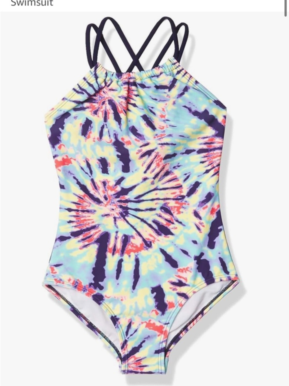 NWT Kanu Surf Girls Jasmine Beach Sport Halter One Piece Swimsuit 6X Tie-dyed